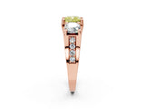 Rose gold Three-Stone Fancy Yellow Cushion  Cut Diamond Ring with Channel-Set Band and Four-Prong Setting_53