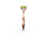 Rose gold Three-Stone Fancy Yellow Cushion  Cut Diamond Ring with Pear Side Stones in Four-Prong Setting_111