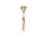 Rose gold Three-Stone Fancy Yellow Cushion Cut Diamond Ring with Pear  Side Stones in Four-Prong Setting_14