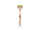 Rose gold Three-Stone Fancy Yellow Cushion Cut Diamond Ring with Pear  Side Stones in Four-Prong Setting_50