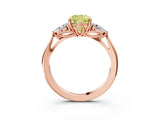 Rose gold Three-Stone Fancy Yellow Cushion Cut Diamond Ring with Pear  Side Stones in Four-Prong Setting_51