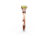 Rose gold Three-Stone Fancy Yellow Cushion  Cut Diamond Solitaire with Prong Setting and Classic Band_65