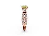 Rose gold Three-Stone Fancy Yellow Cushion  Cut Diamond Twist Band with Prong Setting_66