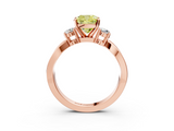 Rose gold Three-Stone Fancy Yellow Cushion  Cut Diamond Twist Band with Prong Setting_67
