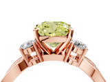 Rose gold Three-Stone Fancy Yellow Cushion  Cut Diamond Twist Band with Prong Setting_68