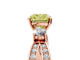 Rose gold Three-Stone Fancy Yellow Cushion  Cut Diamond Twist Band with Prong Setting_69