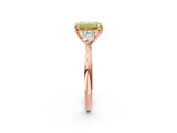 Rose gold Three-Stone Fancy Yellow Emerald Cut Brilliant Diamond Solitaire Ring with Tapered Band and Four-Prong Setting_5