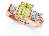 Rose gold Three-Stone Fancy Yellow Emerald Cut Cut Classic Band Prong Setting Ring_1