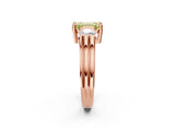 Rose gold Three-Stone Fancy Yellow Emerald Cut Cut Classic Band Prong Setting Ring_2