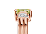 Rose gold Three-Stone Fancy Yellow Emerald Cut Cut Classic Band Prong Setting Ring_5