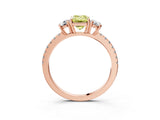 Rose gold Three-Stone Fancy Yellow Emerald Cut Cut Diamond Pavé Band with Prong Setting_18