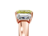 Rose gold Three-Stone Fancy Yellow Emerald Cut Cut Diamond Ring with Channel Set Band and Four-Prong Setting_29