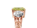 Rose gold Three-Stone Fancy Yellow Emerald Cut Cut Diamond Ring with Channel-Set Band and Prong Setting_5