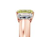 Rose gold Three-Stone Fancy Yellow Emerald Cut Cut Diamond Ring with Prong Setting and Classic Band_5