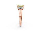 Rose gold Three-Stone Fancy Yellow Emerald Cut Cut Solitaire Ring with Classic Prong Setting_2