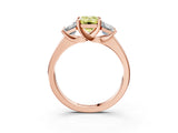 Rose gold Three-Stone Fancy Yellow Emerald Cut Cut Solitaire Ring with Classic Prong Setting_3