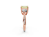 Rose gold Three-Stone Fancy Yellow Emerald Cut Diamond Channel Set Engagement Ring with Prong Setting_14