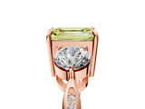 Rose gold Three-Stone Fancy Yellow Emerald Cut Diamond Channel Set Engagement Ring with Prong Setting_17