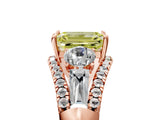 Rose gold Three-Stone Fancy Yellow Emerald Cut Diamond Engagement Ring with Pave Band and Prong Setting_17