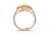 Rose gold Three-Stone Fancy Yellow Emerald Cut Diamond Engagement Ring with Prong Setting_6