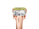 Rose gold Three-Stone Fancy Yellow Emerald Cut Diamond Engagement Ring with Prong Setting_8