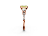 Rose gold Three-Stone Fancy Yellow Emerald  Cut Diamond Pavé Band with Four-Prong Setting_30