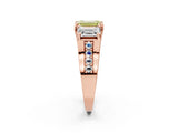 Rose gold Three-Stone Fancy Yellow Emerald  Cut Diamond Ring with Channel-Set Band and Four-Prong Setting_54