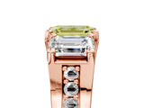 Rose gold Three-Stone Fancy Yellow Emerald  Cut Diamond Ring with Channel-Set Band and Four-Prong Setting_57
