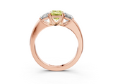 Rose gold Three-Stone Fancy Yellow Emerald  Cut Diamond Ring with Channel-Set Band and Four-Prong Setting_64