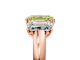 Rose gold Three-Stone Fancy Yellow Emerald  Cut Diamond Ring with Channel-Set Band and Four-Prong Setting_66