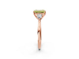 Rose gold Three-Stone Fancy Yellow Emerald Cut Diamond Ring with Pear  Side Stones in Four-Prong Setting_14