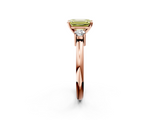 Rose gold Three-Stone Fancy Yellow Emerald  Cut Diamond Solitaire with Prong Setting and Classic Band_32