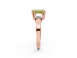 Rose gold Three-Stone Fancy Yellow Emerald  Cut Solitaire Ring with Prong Setting_5