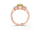 Rose gold Three-Stone Fancy Yellow Emerald  Cut Solitaire Ring with Prong Setting_6