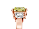 Rose gold Three-Stone Fancy Yellow Emerald  Cut Solitaire Ring with Prong Setting_8