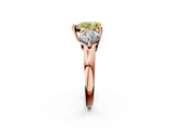 Rose gold Three-Stone Fancy Yellow Heart  Brilliant Cut Solitaire Ring with Prong Setting on a Classic Band 3