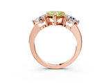 Rose gold Three-Stone Fancy Yellow Heart  Brilliant Cut Solitaire Ring with Prong Setting on a Classic Band 4