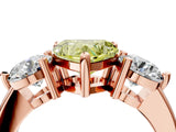 Rose gold Three-Stone Fancy Yellow Heart  Brilliant Cut Solitaire Ring with Prong Setting on a Classic Band 5