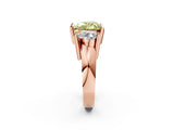 Rose gold Three Stone Fancy Yellow Heart Cut Cut Channel Set Diamond Ring_2