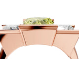 Rose gold Three Stone Fancy Yellow Heart Cut Cut Channel Set Diamond Ring_4