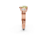 Rose gold Three-Stone Fancy Yellow Heart Cut Cut Classic Band Prong Setting Ring_2