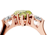 Rose gold Three-Stone Fancy Yellow Heart Cut Cut Classic Band Prong Setting Ring_4