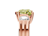 Rose gold Three-Stone Fancy Yellow Heart Cut Cut Classic Band Prong Setting Ring_5