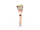 Rose gold Three-Stone Fancy Yellow Heart Cut Cut Diamond Engagement Ring with Flat Band and Four-Prong Setting_14