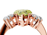Rose gold Three-Stone Fancy Yellow Heart Cut Cut Diamond Engagement Ring with Flat Band and Four-Prong Setting_16