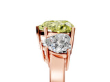 Rose gold Three-Stone Fancy Yellow Heart Cut Cut Diamond Engagement Ring with Flat Band and Four-Prong Setting_17