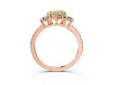 Rose gold Three-Stone Fancy Yellow Heart Cut Cut Diamond Pavé Band with Prong Setting_18