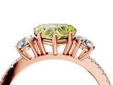 Rose gold Three-Stone Fancy Yellow Heart Cut Cut Diamond Pavé Band with Prong Setting_19