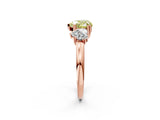Rose gold Three-Stone Fancy Yellow Heart Cut Cut Diamond Ring with Channel Set Band and Four-Prong Setting_26