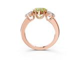 Rose gold Three-Stone Fancy Yellow Heart Cut Cut Diamond Ring with Channel Set Band and Four-Prong Setting_27